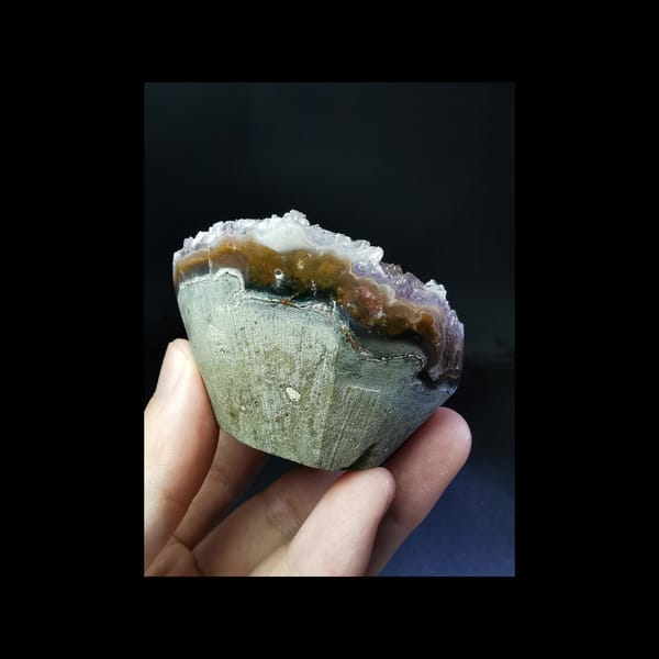 Pink-purple amethyst druze shaped as a cake cup from Uruguay — alternate view