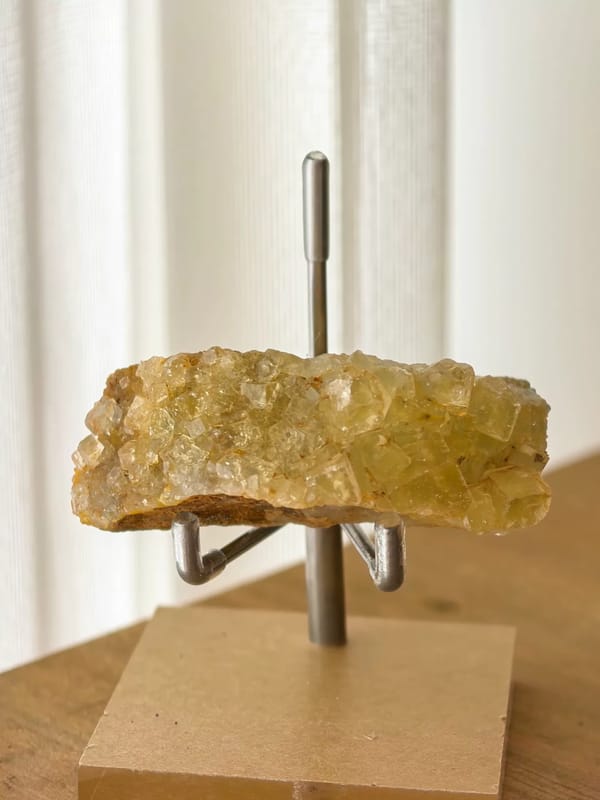 Honey Yellow Fluorite Cubes on Curved Matrix — Huairou — individual mineral specimen view 2