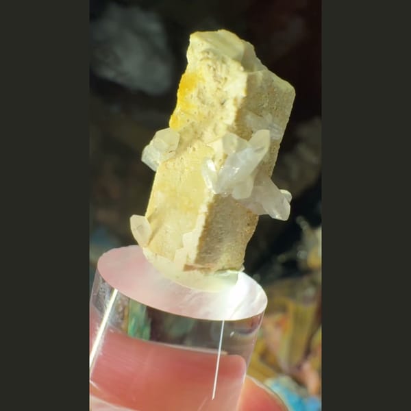 Feldspar with Quartz Crystals 5.0 cm — alternate view