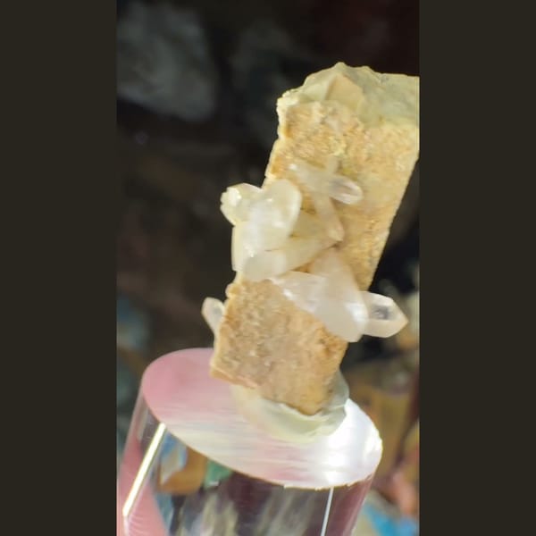 Feldspar with Quartz Crystals 5.0 cm — detail view