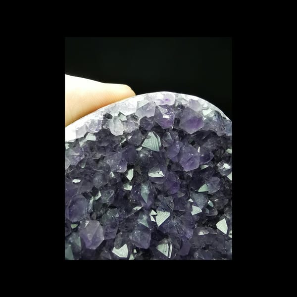Large Uruguayan amethyst druze heart — alternate view