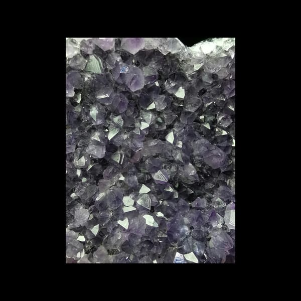 Large Uruguayan amethyst druze heart — alternate view