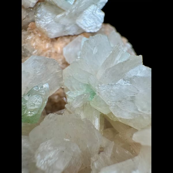 White Apophyllite with Green Apophyllite India 9.0 cm — alternate view