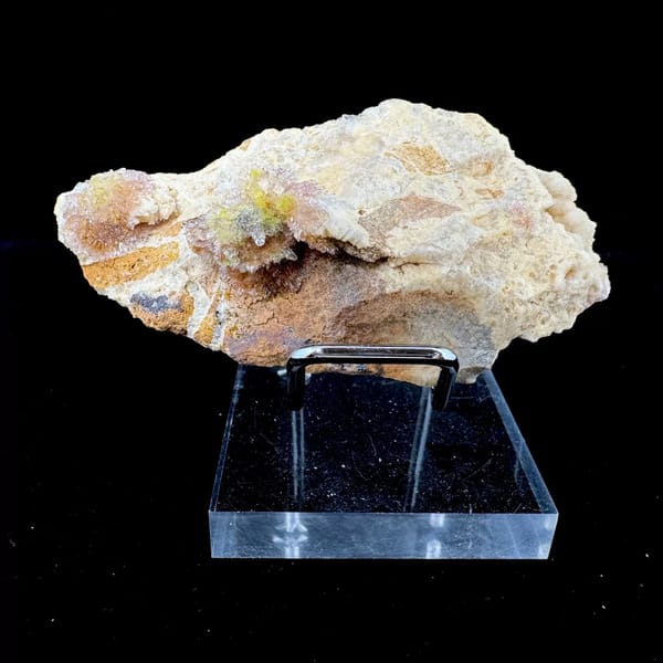 Pink-White Creedite on Matrix with Stand 8.5 cm — complete view