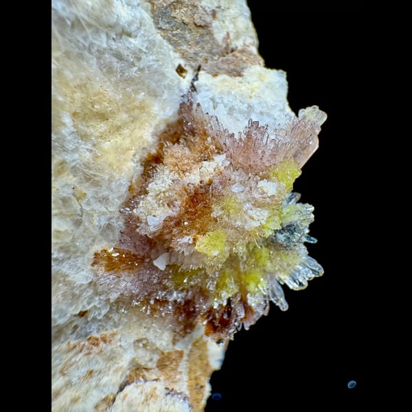 Pink-White Creedite on Matrix with Stand 8.5 cm — detail view