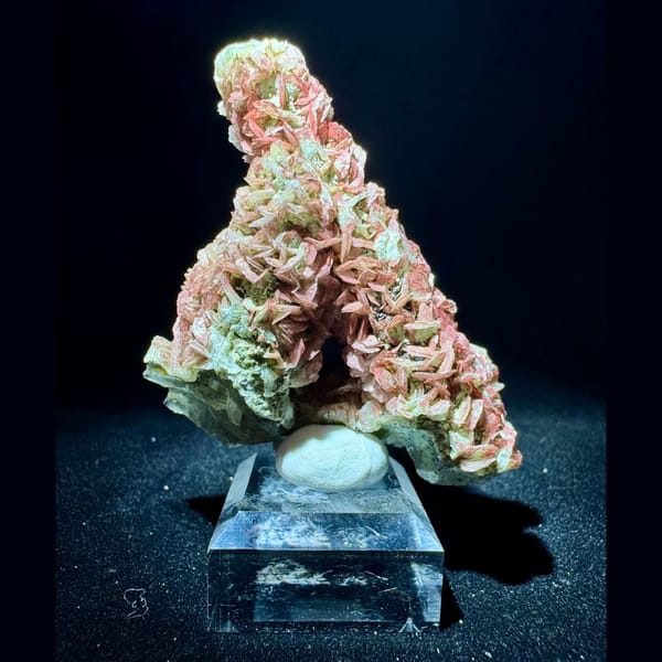 Green Quartz with Red Calcite Flowers Inner Mongolia 7.0 cm — complete view