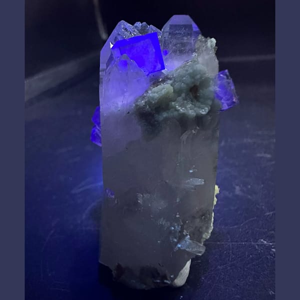 Quartz with Glassy Fluorite Yaogangxian 5.3 cm — complete view