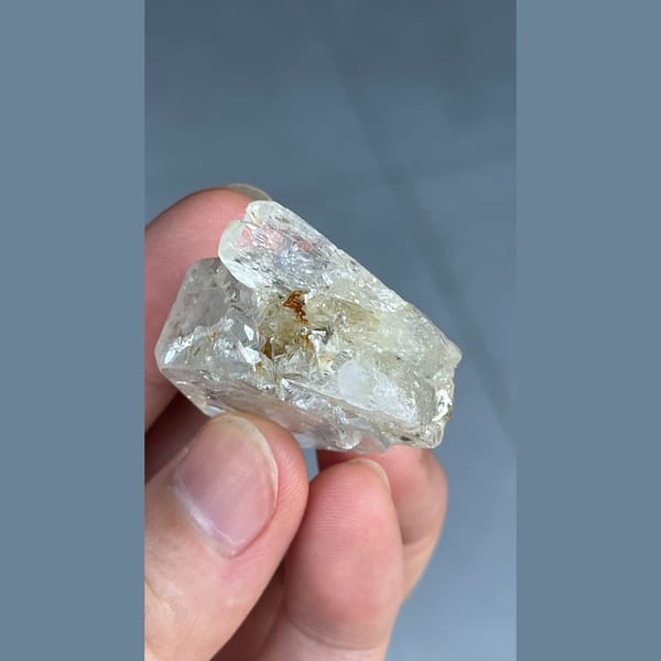 Pale blue tabular aquamarine from Xuebaoding — detail view