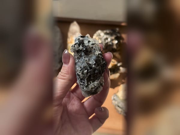 Nepal Himalayan Quartz with Black Tourmaline, 68.9 g Skeletal Mineral Specimen — alternate view