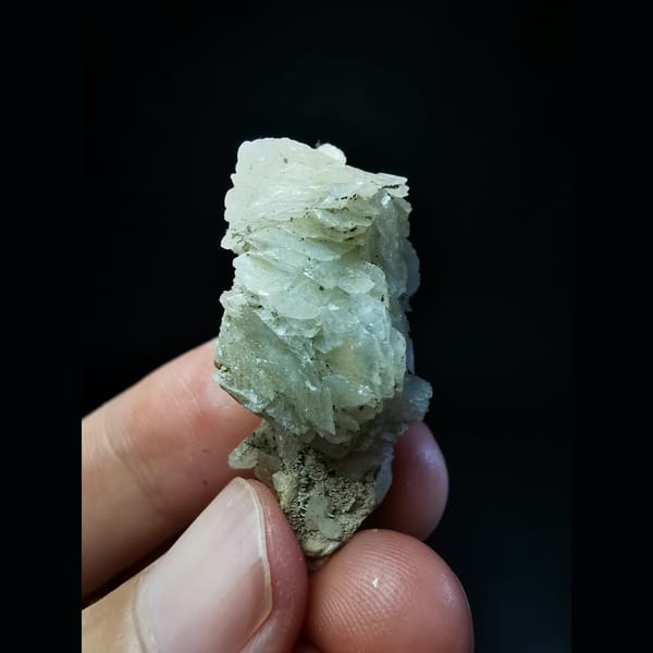 Quartz with a large white calcite flower ball — alternate view
