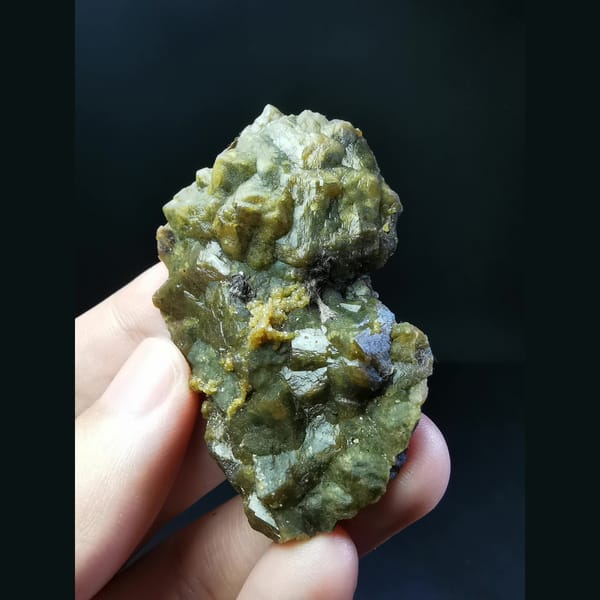 Yellow-green andradite garnet cluster — alternate view