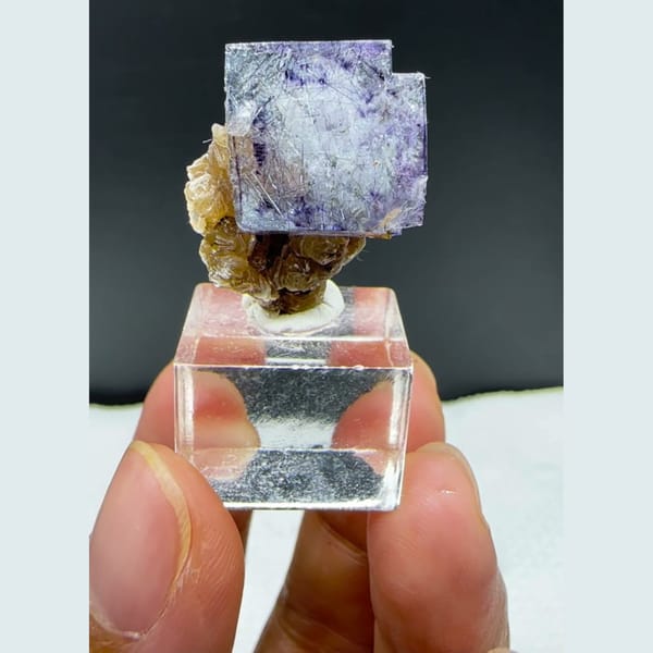 Phantom Fluorite with Bismuthinite Yaogangxian 2.2 cm — complete view