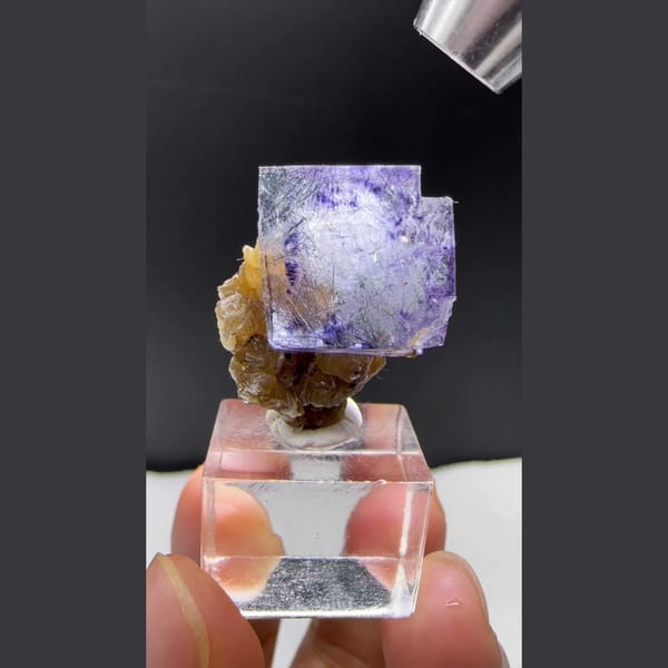 Phantom Fluorite with Bismuthinite Yaogangxian 2.2 cm — alternate view
