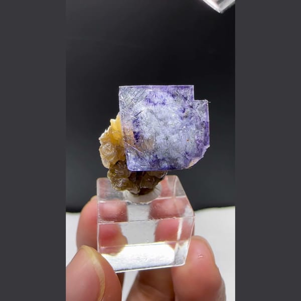 Phantom Fluorite with Bismuthinite Yaogangxian 2.2 cm — alternate view