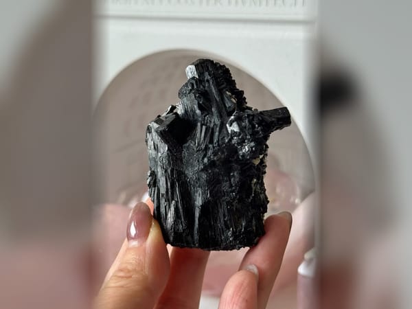 Namibia Black Tourmaline with Mica 127 g, Freestanding Schorl Mineral Specimen — alternate view