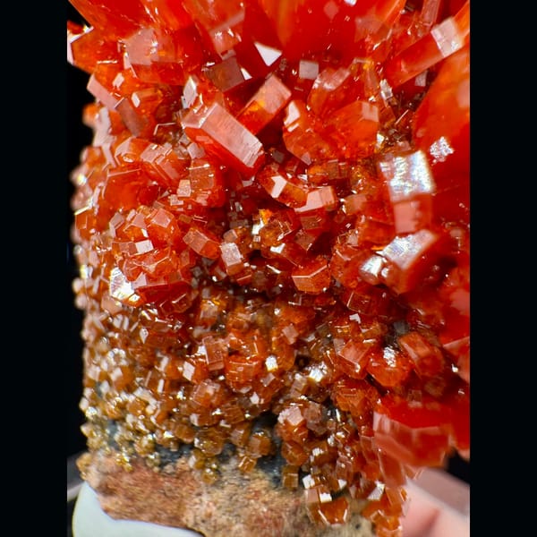 Red Vanadinite Crystal Cluster Morocco 6.5 cm — detail view