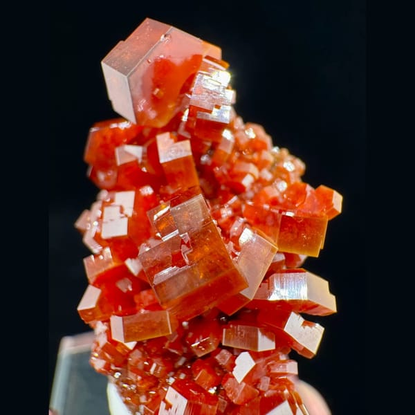 Red Vanadinite Crystal Cluster Morocco 6.5 cm — detail view