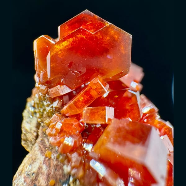 Red Vanadinite Crystal Cluster Morocco 6.5 cm — detail view