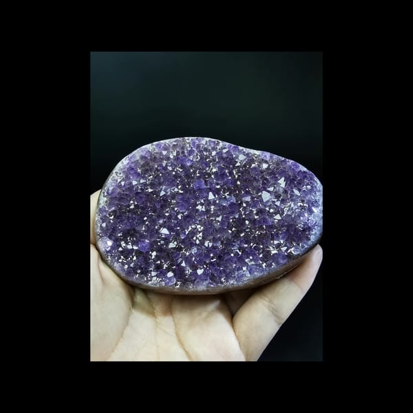 Sparkling Uruguayan amethyst druze plate — alternate view