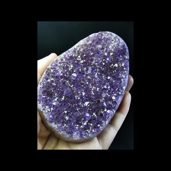 Sparkling Uruguayan amethyst druze plate — alternate view