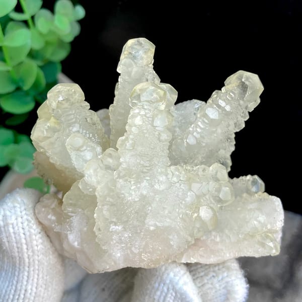 Pale yellow translucent dogtooth calcite — alternate view