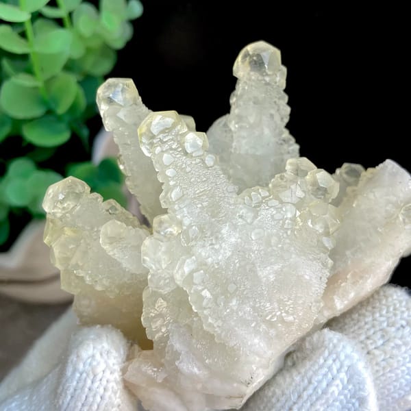 Pale yellow translucent dogtooth calcite — alternate view