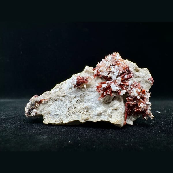 Wine-Red Creedite with White Crystals 6.5 cm — complete view