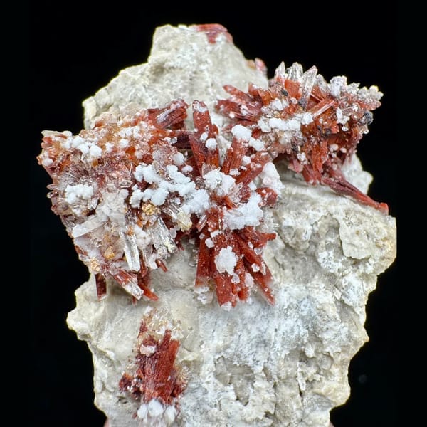 Wine-Red Creedite with White Crystals 6.5 cm — alternate view