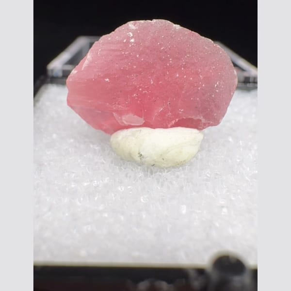 Pink Rhodochrosite on White Matrix Guangxi 1.8 cm — alternate view