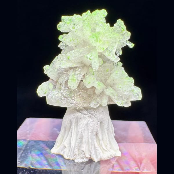 Creedite with Conichalcite Guizhou 1.6 cm — complete view