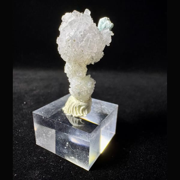 White Creedite with Blue Gibbsite Guizhou 3.5 cm — alternate view