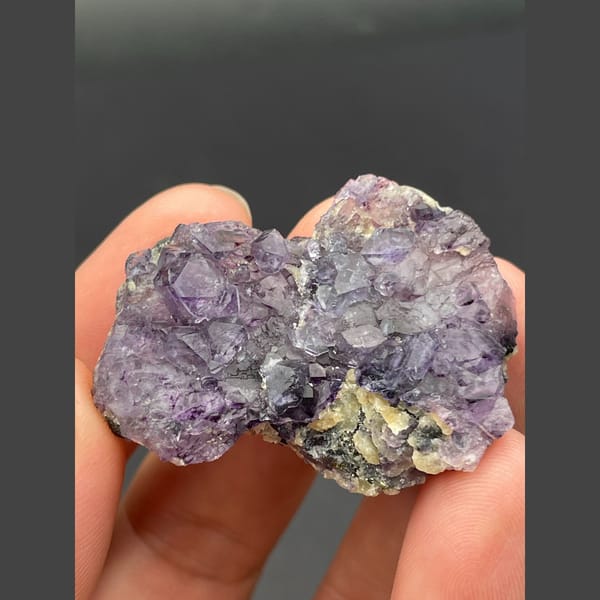 Small cluster of purple fluorite cubes from Inner Mongolia — complete view