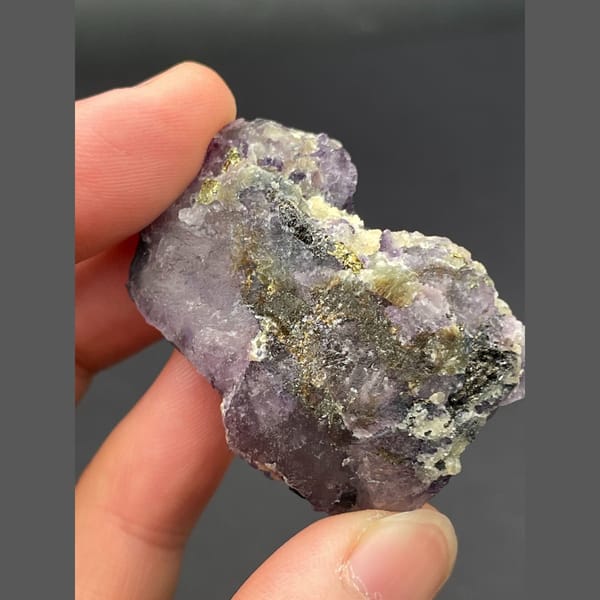 Small cluster of purple fluorite cubes from Inner Mongolia — detail view