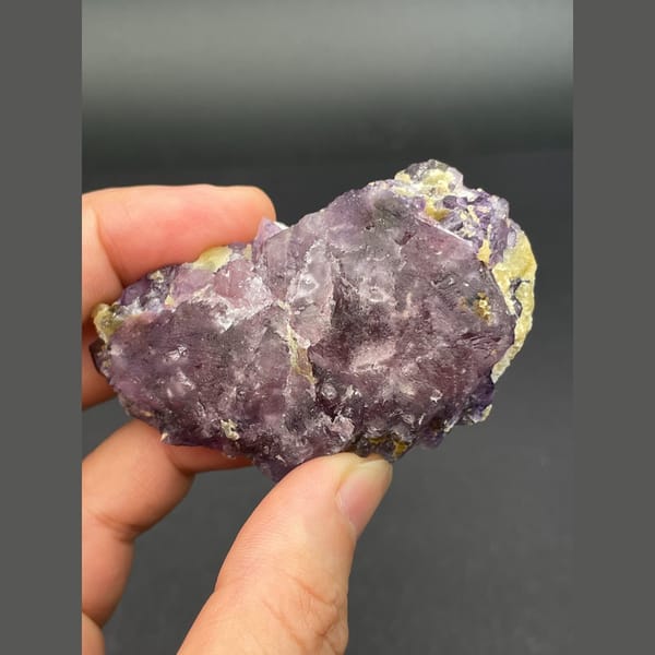 Deep purple fluorite cubes in white quartz from Inner Mongolia — detail view