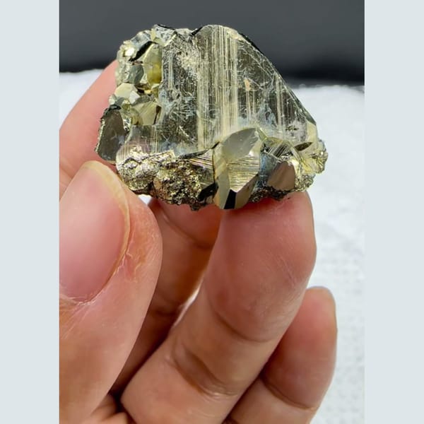 Lustrous Pyrite Crystal Group Yaogangxian 2.5 cm — complete view