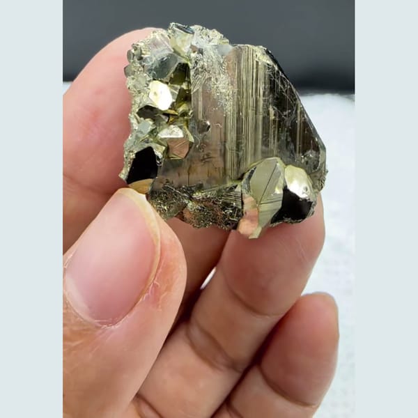 Lustrous Pyrite Crystal Group Yaogangxian 2.5 cm — alternate view