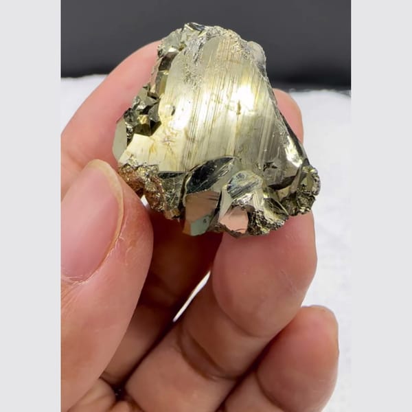 Lustrous Pyrite Crystal Group Yaogangxian 2.5 cm — alternate view