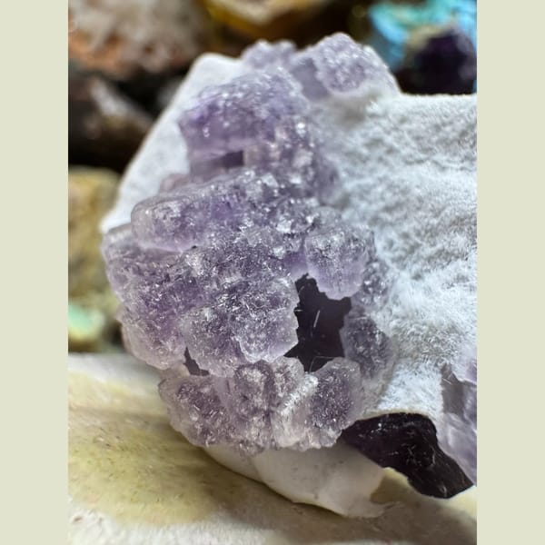 Purple Fluorite Cubes on Matrix 5.0 cm — alternate view