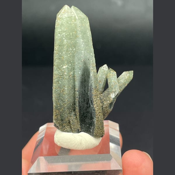 Slender green included quartz crystals from Inner Mongolia — alternate view