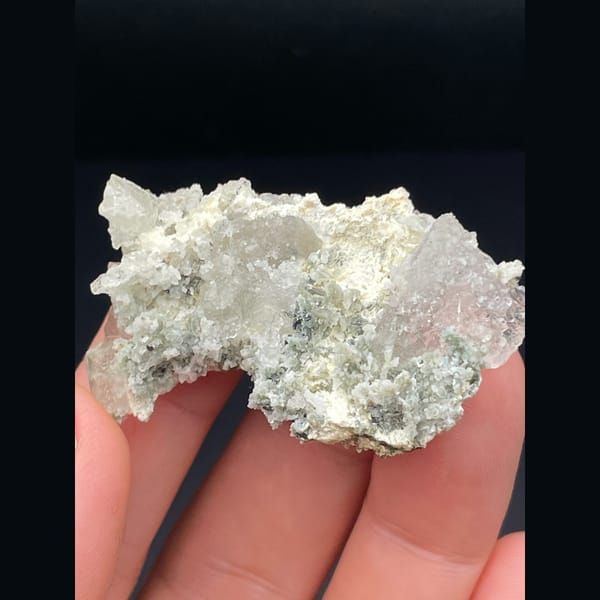 White quartz crystals with pale fluorite from Inner Mongolia — alternate view