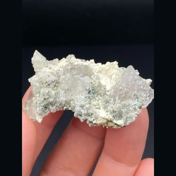 White quartz crystals with pale fluorite from Inner Mongolia — alternate view
