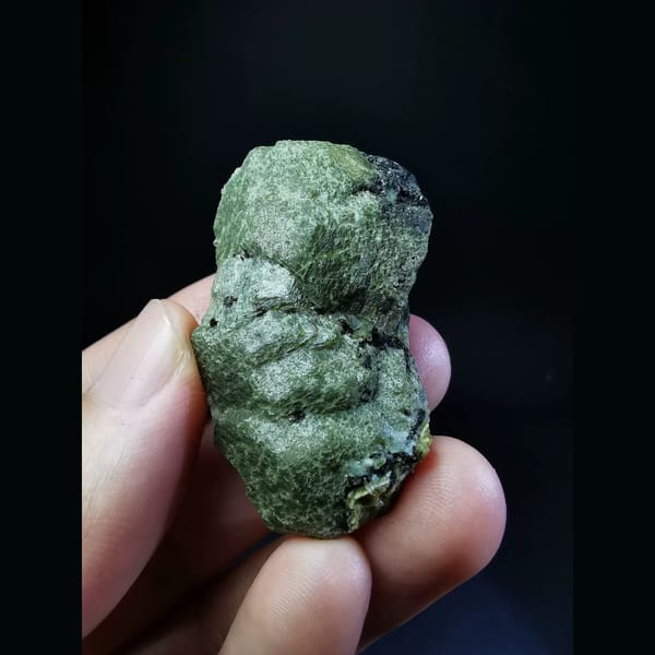 Green andradite garnet specimen — alternate view