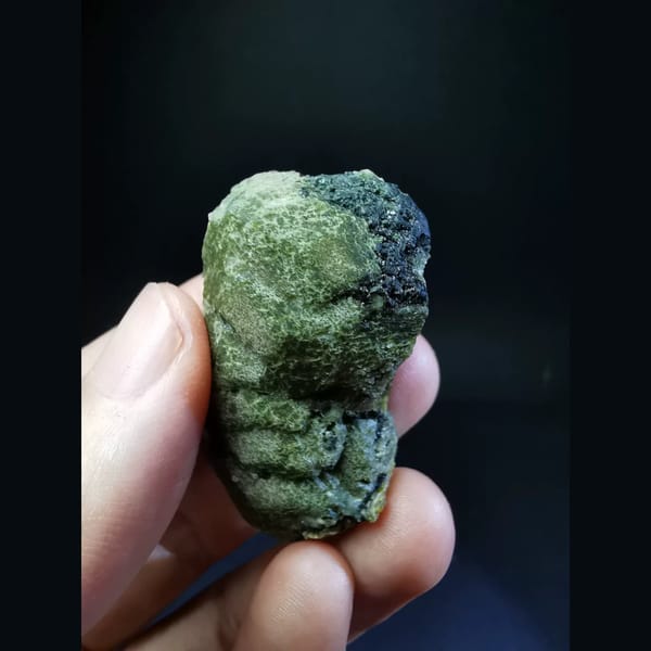 Green andradite garnet specimen — alternate view