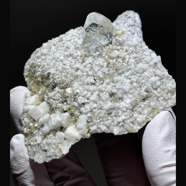 Aquamarine with Feldspar and Mica Xuebaoding 6.8 cm — complete view
