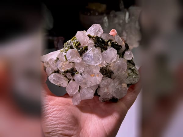 Garden Quartz with Epidote 330.6 g, 12.2 cm Lodolite Display Specimen — alternate view