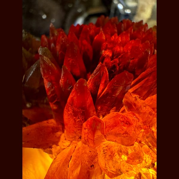 Amber-Orange Calcite Flame Cluster 6.5 cm — alternate view