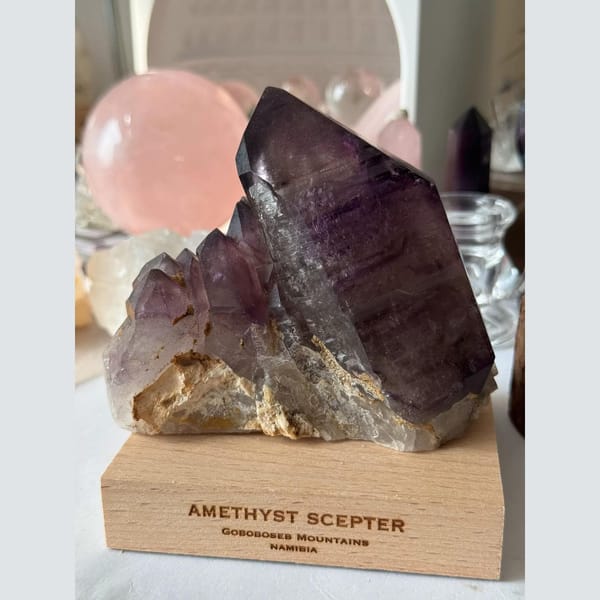 Purple Amethyst Quartz Cluster Goboboseb, Namibia 611.5 g — complete view