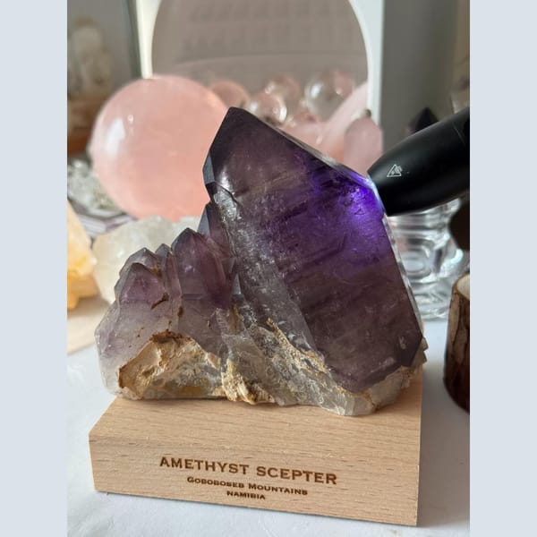 Purple Amethyst Quartz Cluster Goboboseb, Namibia 611.5 g — alternate view