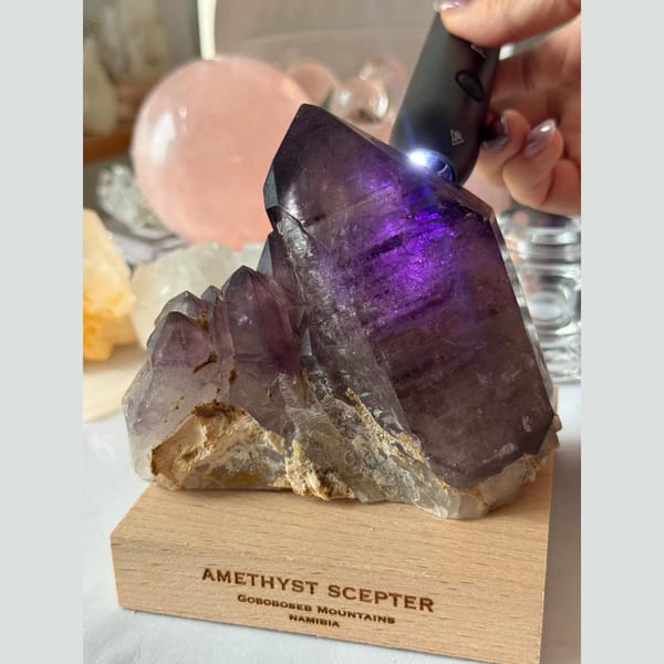 Purple Amethyst Quartz Cluster Goboboseb, Namibia 611.5 g — detail view