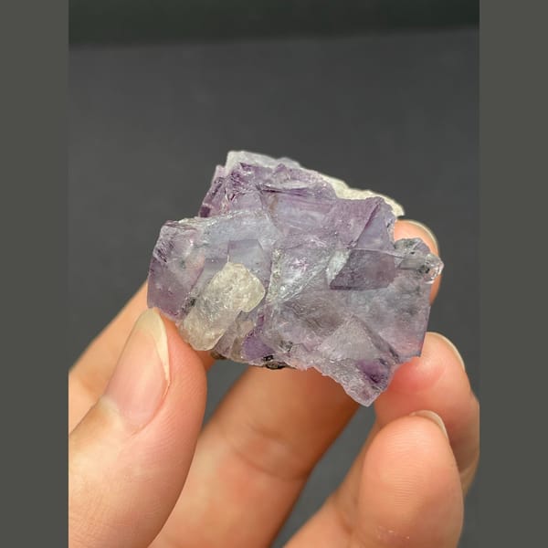 Lilac fluorite cubes with quartz from Inner Mongolia — complete view